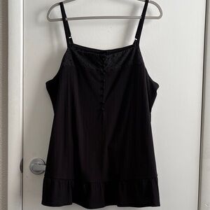 Torrid Black  Baby Doll Spaghetti Strap Eyelet Tank Top SZ 3 (plus size)